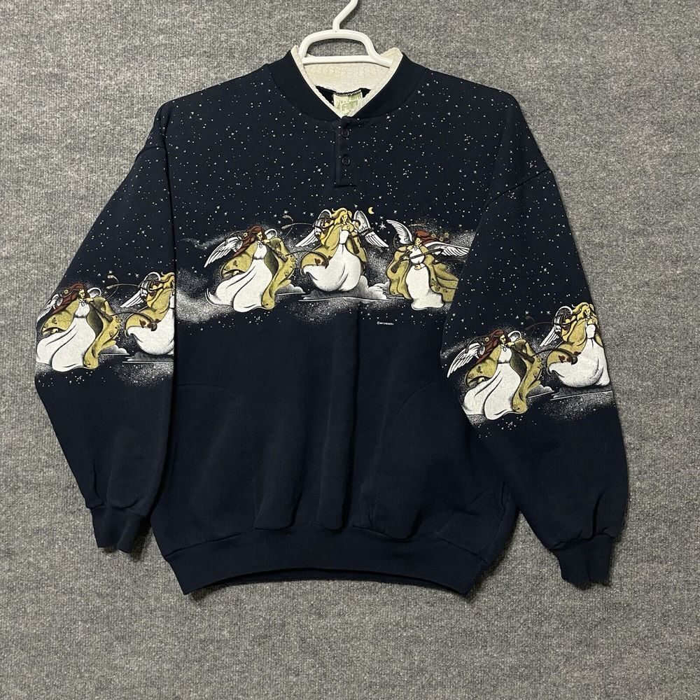Vintage Art Unlimited Women's Large Sweatshirt 90s Grunge Emo Angel Wrap Around‎